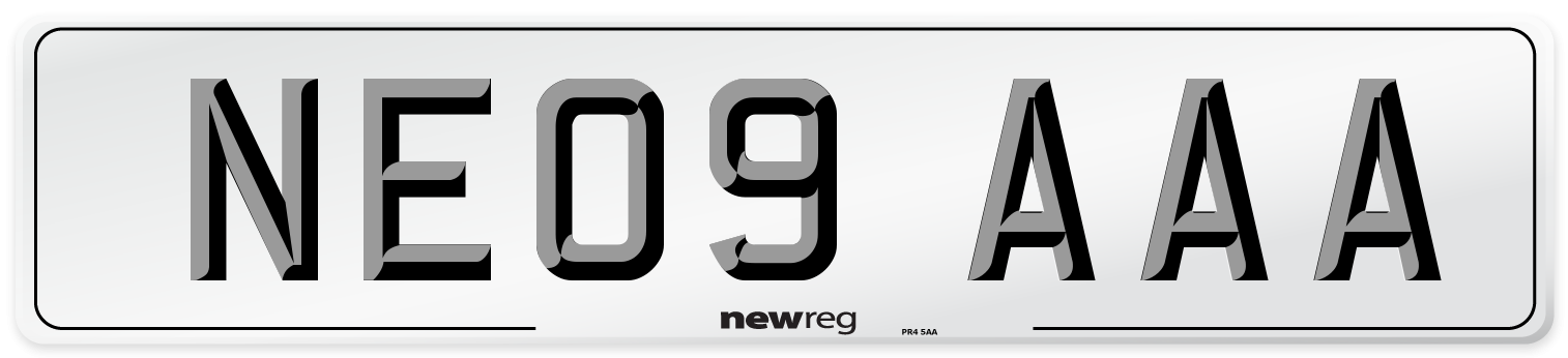 NE09 AAA Number Plate from New Reg